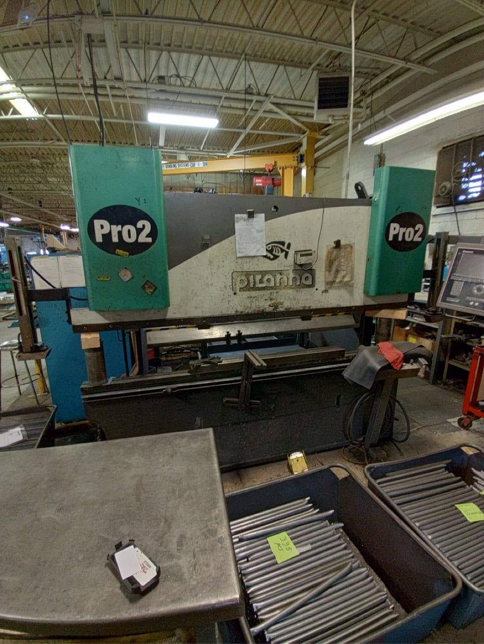100 Ton x 8' Piranha Pro 2 CNC Hydraulic Press Brake, 2006 - Backgauge, Delem CNC Control, Foot Pedal