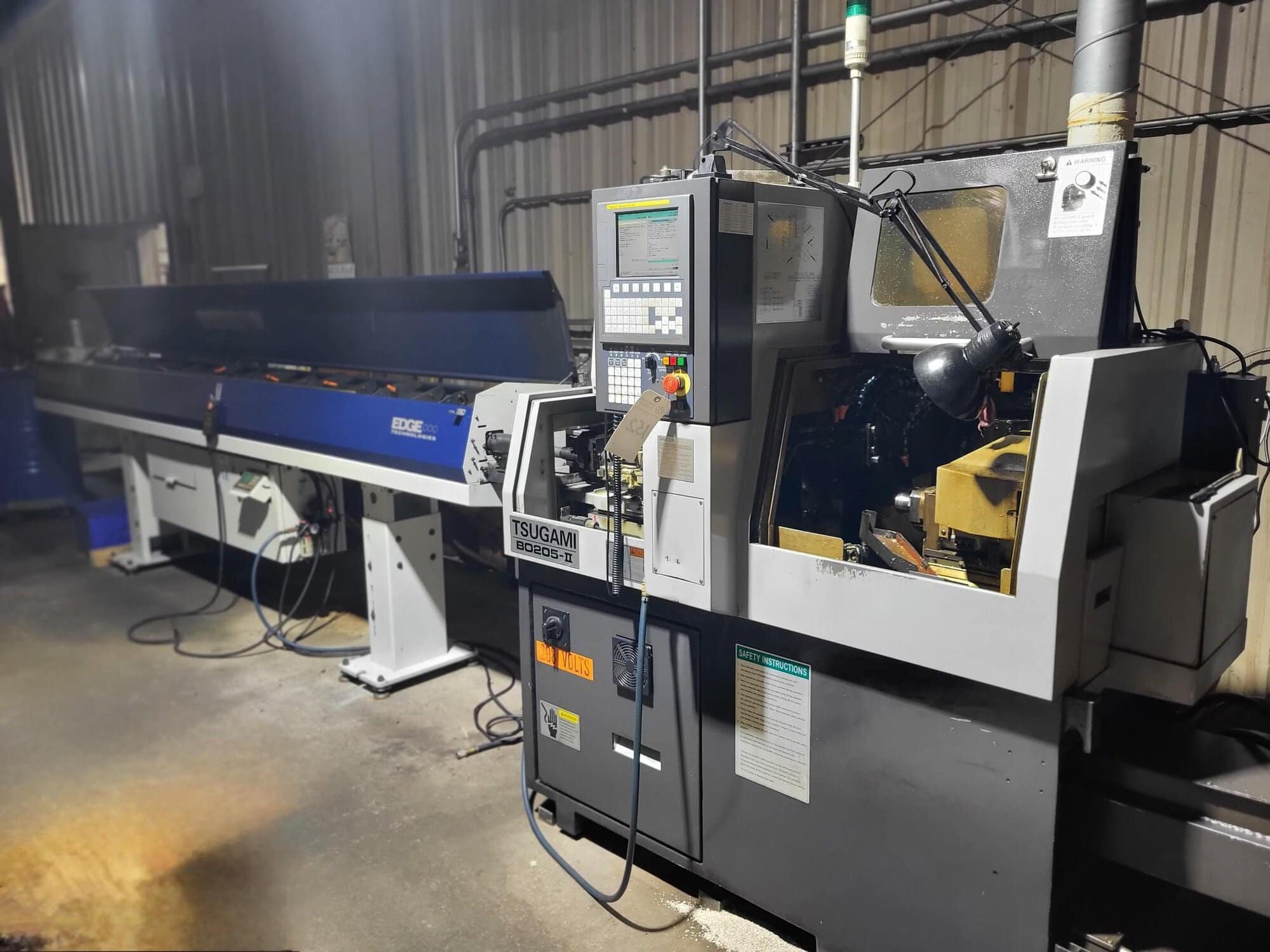 Tsugami B0205-II 5-Axis CNC Swiss Lathe, 2013 - Fanuc OI-TD Control, Edge Bar Feeder, High Pressure Coolant, Chip Conveyor
