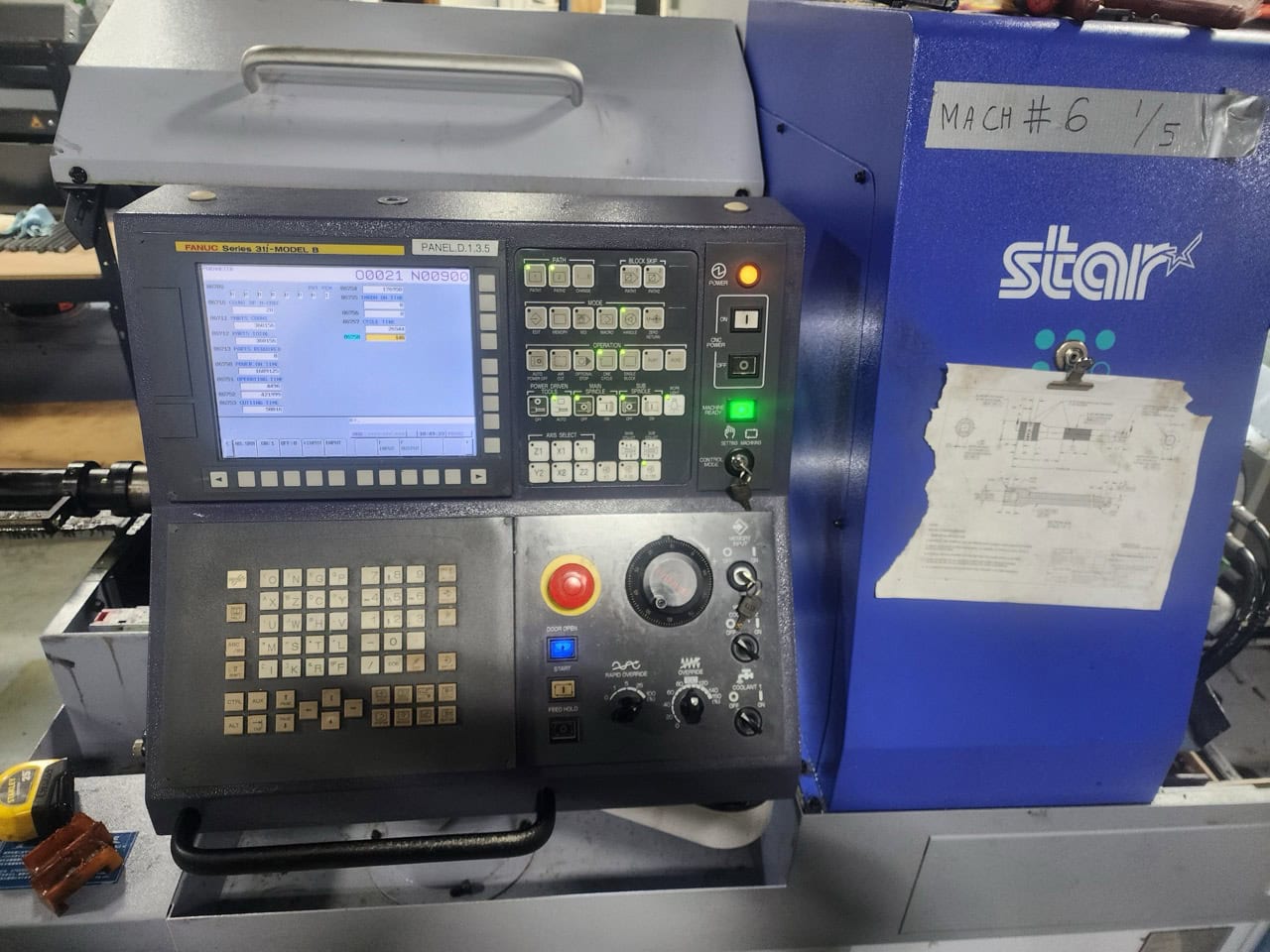 Star SR-20RIV Type A CNC Swiss Lathe, 2022 – 20 mm Bar Capacity, 8-Axis Sliding Headstock, Fanuc 32i-B Control - Image 6