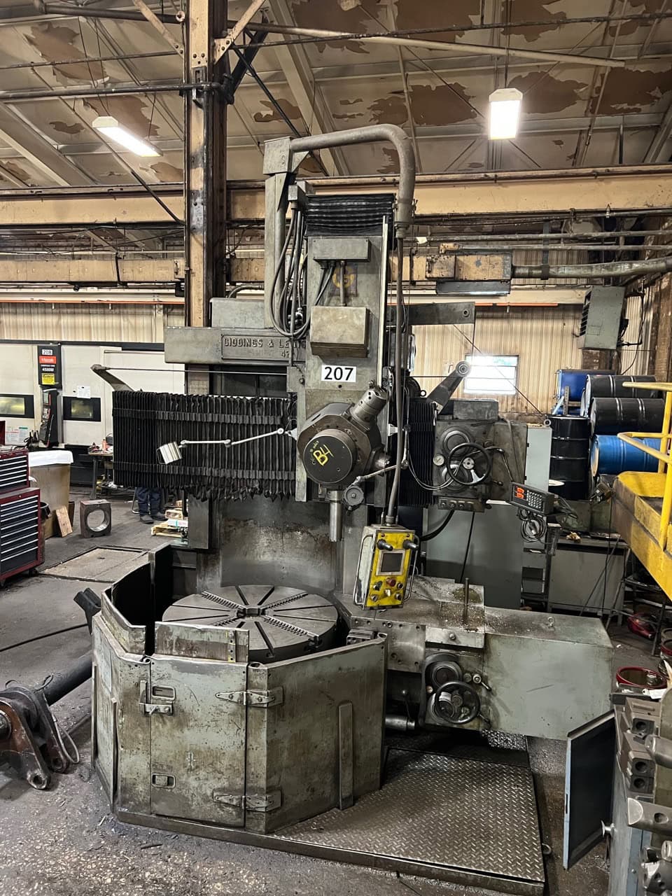 42" Giddings & Lewis 42R Vertical Turret Lathe - DRO, Power Indexing Unit, Side Head