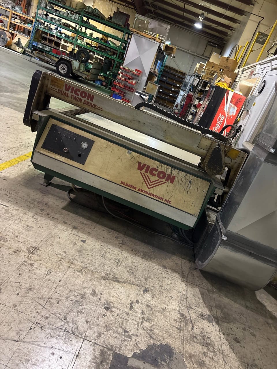 5x10 Vicon Dual Twin Drive Plasma Table, 2000 - 60 Amp Hypertherm Powermax 1000 G3 Series