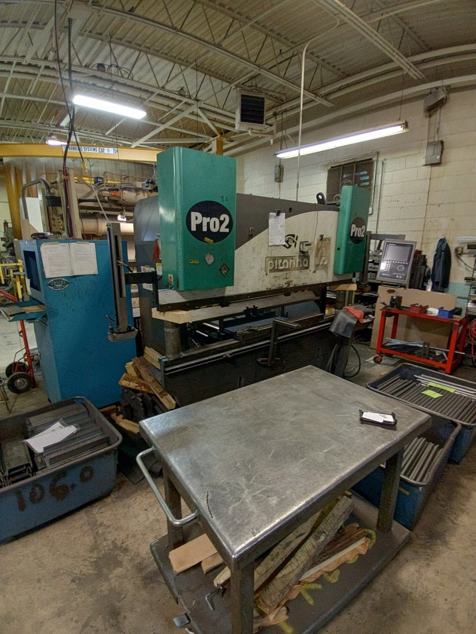 100 Ton x 8' Piranha Pro 2 CNC Hydraulic Press Brake, 2006 - Backgauge, Delem CNC Control, Foot Pedal - Image 7