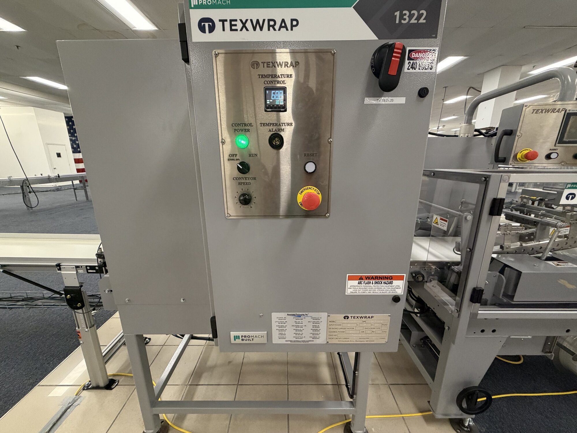 Texwrap 2219L-MTX23030 Fully Automatic In-line L-Bar Sealer and 1322 Single Chamber Shrink Tunnel, 2023 - Image 4