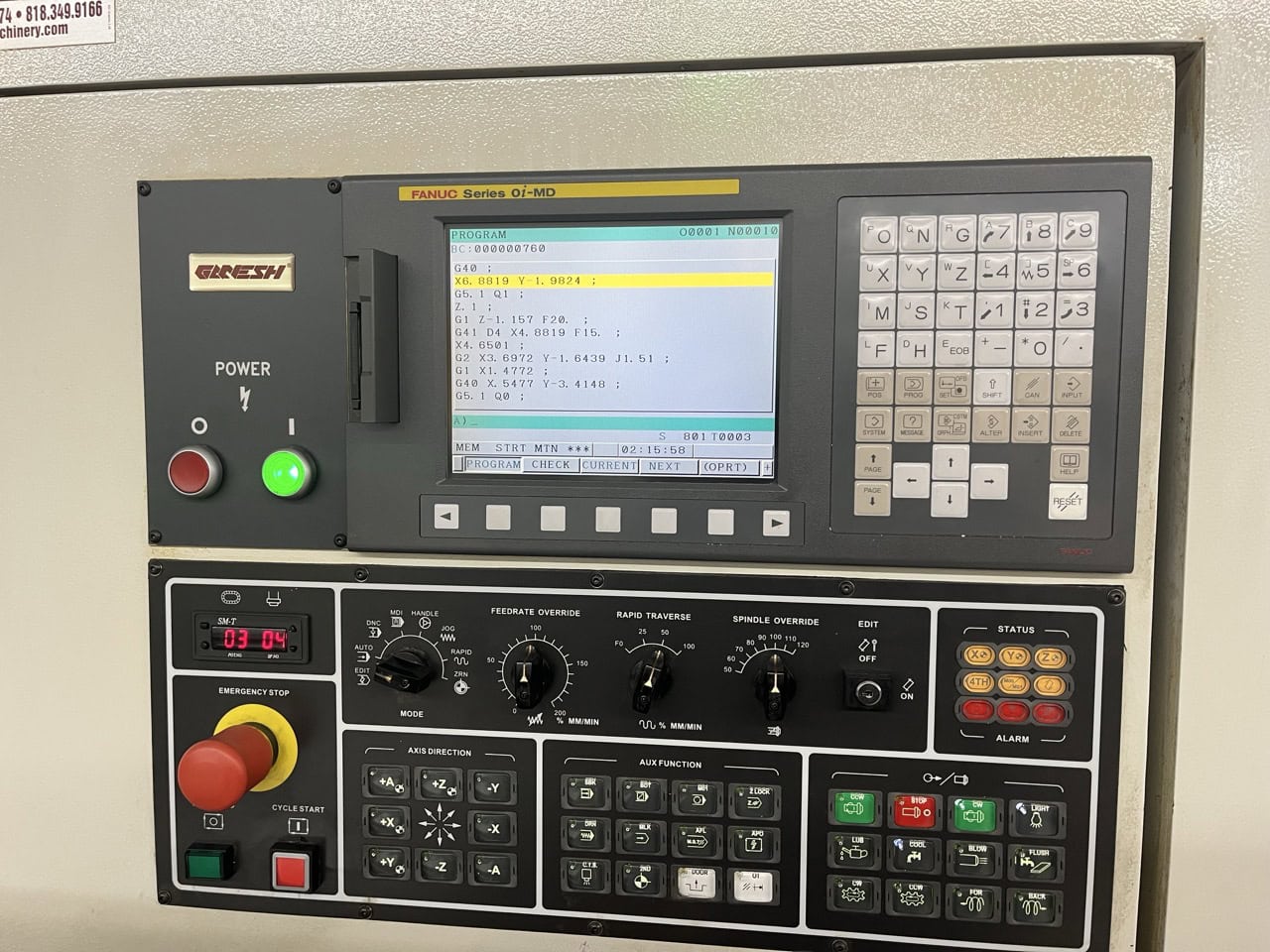 Ganesh VMC-4924 Vertical Machining Center, 2011 - 10K Spindle, 4th Axis Ready, Fanuc Oi Control - Image 3