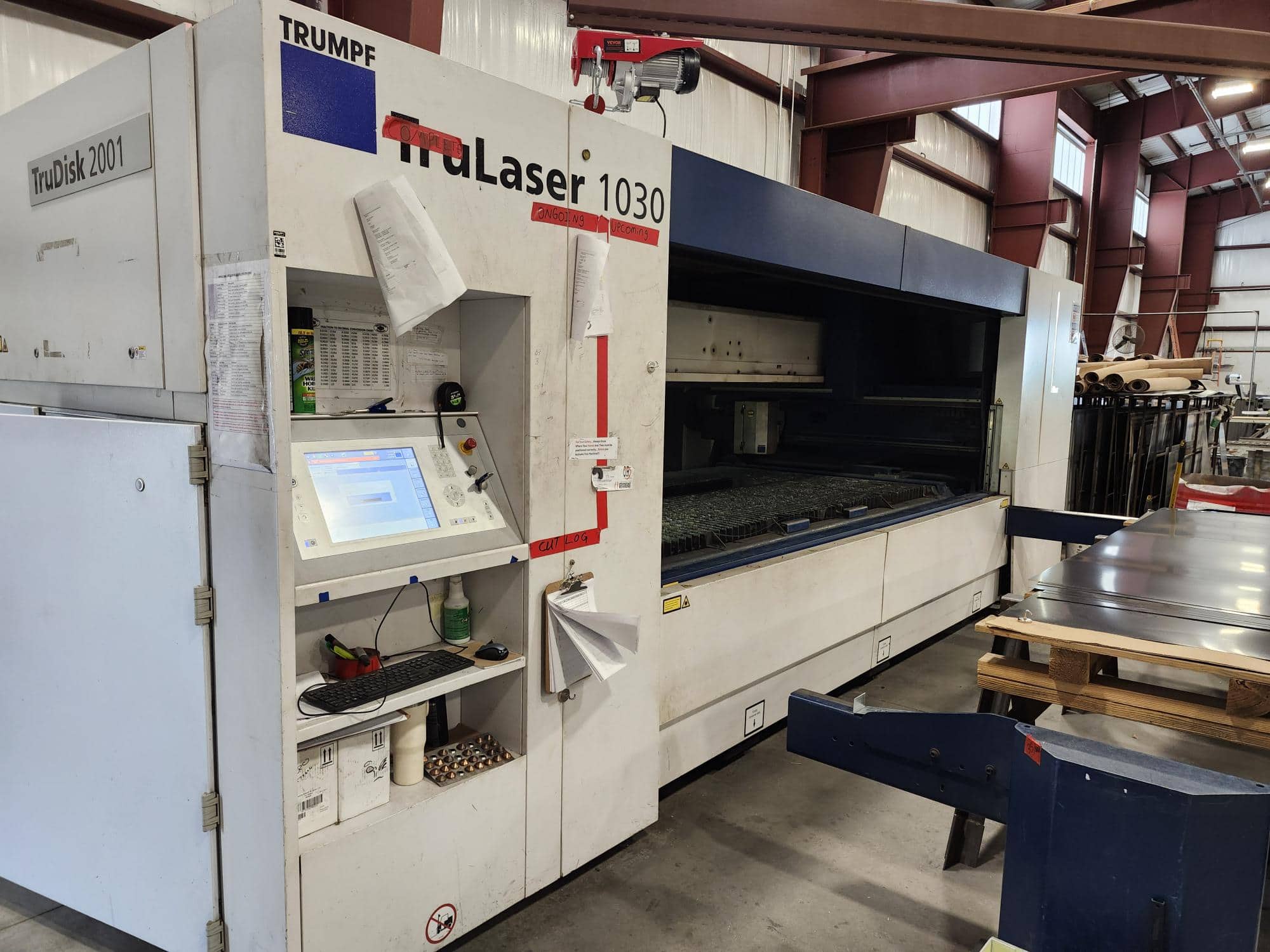 2000 Watt Trumpf TruLaser 1030 Fiber Laser, 2016 - 5' x 10' Table