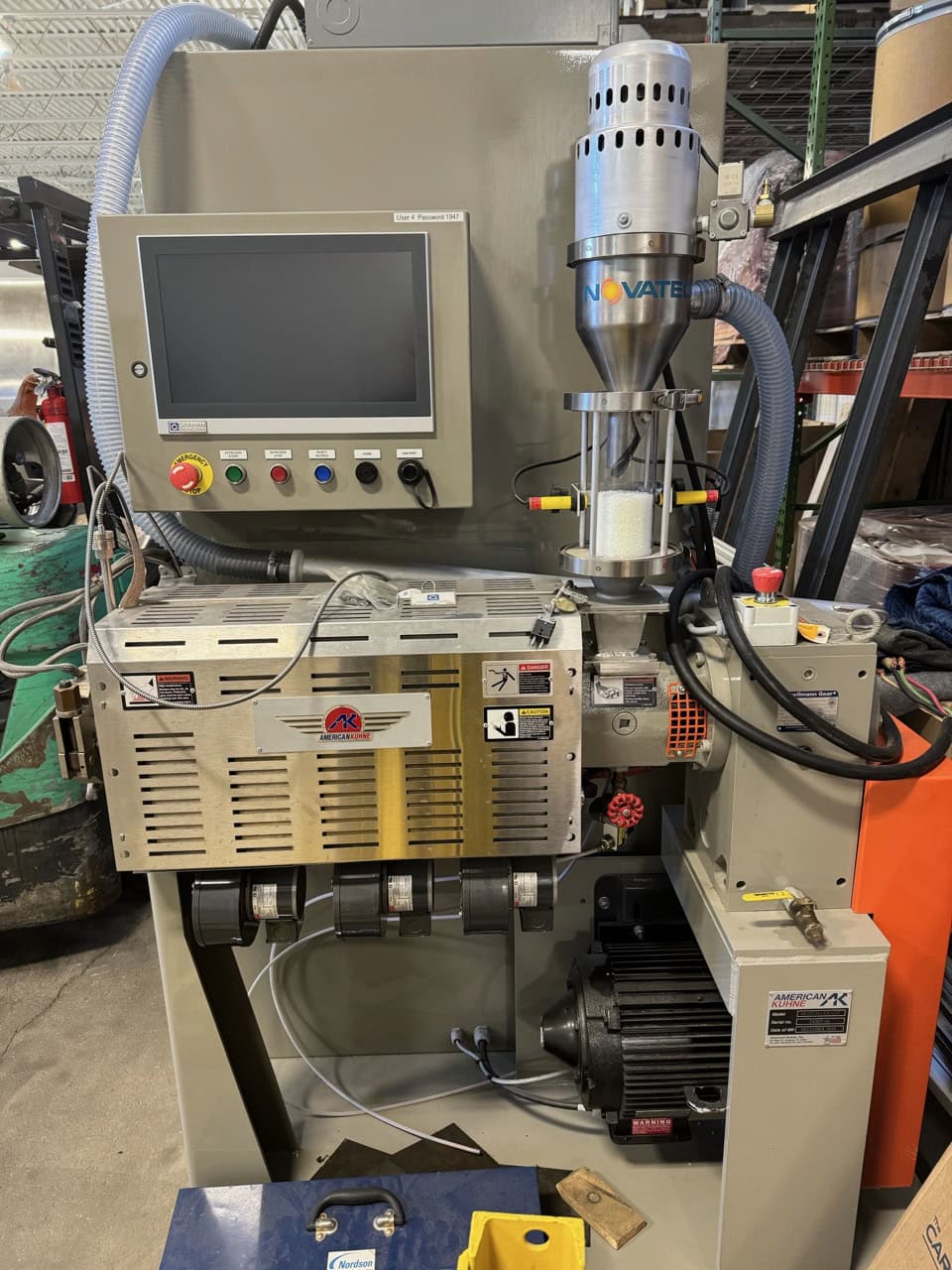 1.25" American Kuhne ULTRA CR 24:1 Air-Cooled Extruder, 2016 - Hopper, Feeder