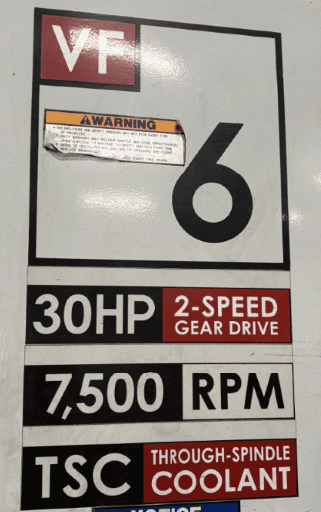 Haas VF-6/50 VMC, 2005 - Thru Spindle Coolant, Chip Auger, Wired for Probes - Image 2
