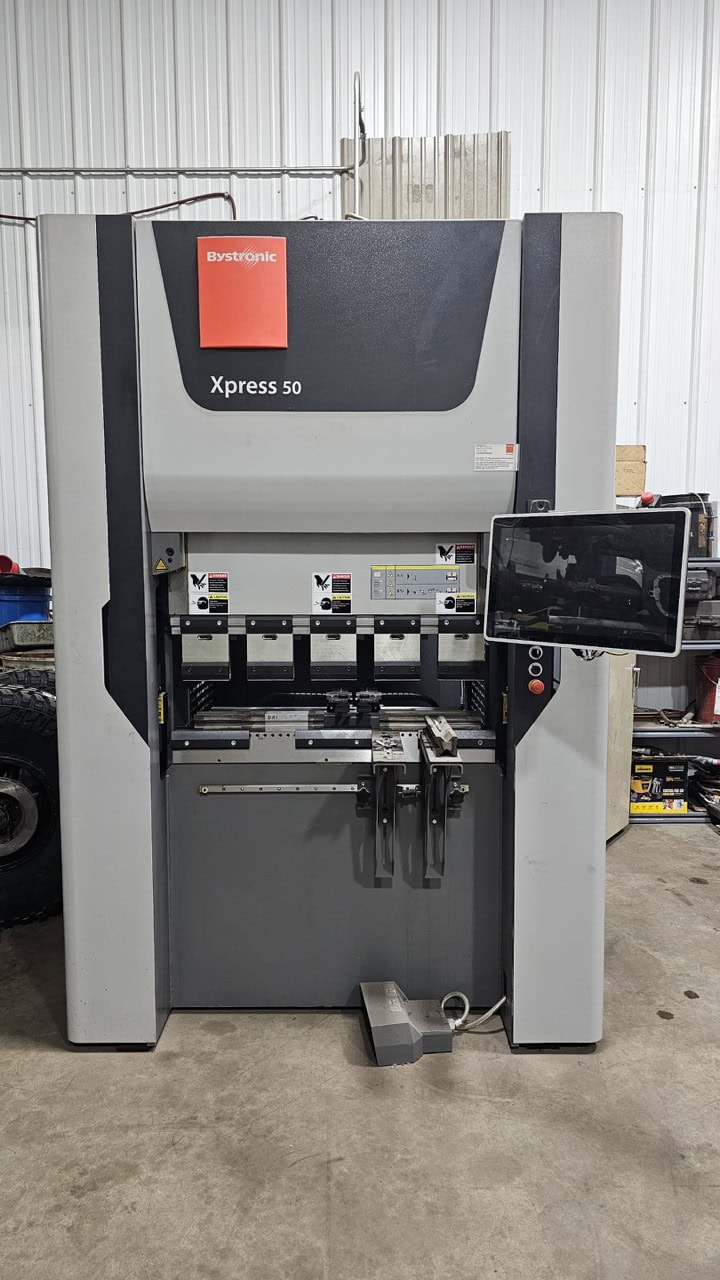55 Ton X 3.4' Bystronic Xpress 50 CNC Hydraulic Press Brake, 2019 - 4 Axis Back Gauge, Low Hours