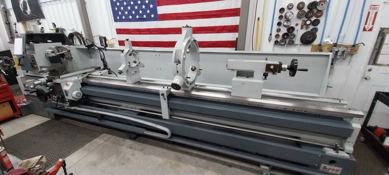 28" x 160" Lion CU730 Gap Bed Engine Lathe, 2023 - 4" Bore, Tailstock, Steady Rests - Image 2