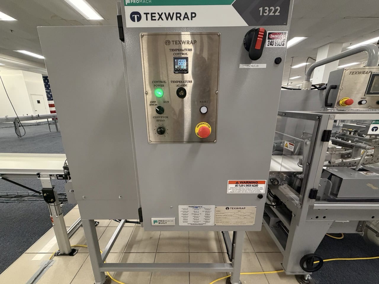 Complete Packaging Line for trays / flat Product including Custom Conveyor System, (2) Texwrap L-Bar Sealers and Heat Tunnels, Econocorp Automatic Cartoner and Case Packer and CTM Case labeler, 2023 - Image 8