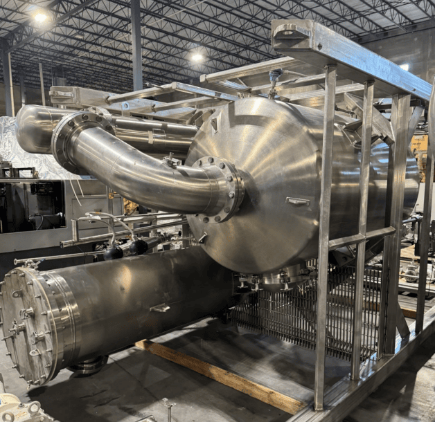 Buflovac / Hebeler 12-04878 Double-Effect Rising/Falling Film Evaporator System, 2017 – 6,500 lb/hr 316L SS Food/Protein Concentrator