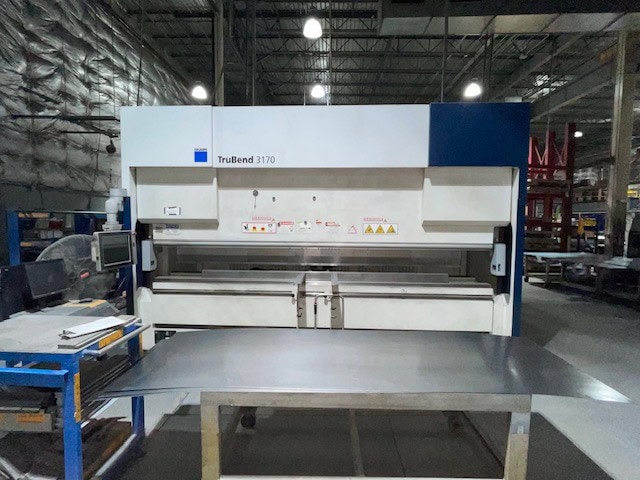 190 Ton x 13.5' Trumpf TruBend 3170 CNC Hydraulic Press Brake, 2016 - 4 Axis Backgauge