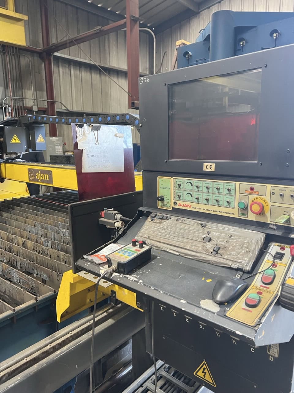 8' x 20' Ajan Plasma-Oxy Cutting Table, 2016 - Ajan PP 260A Power Source, 5 Axis - Image 7