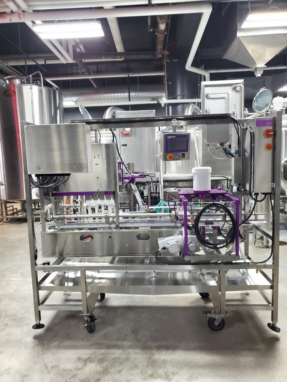 Twin Monkeys Cimarron Canning System, 2021 - 30–60 CPM, Modular Beverage Packaging System with Semi-Automatic Depalletizer and Twist Rinse