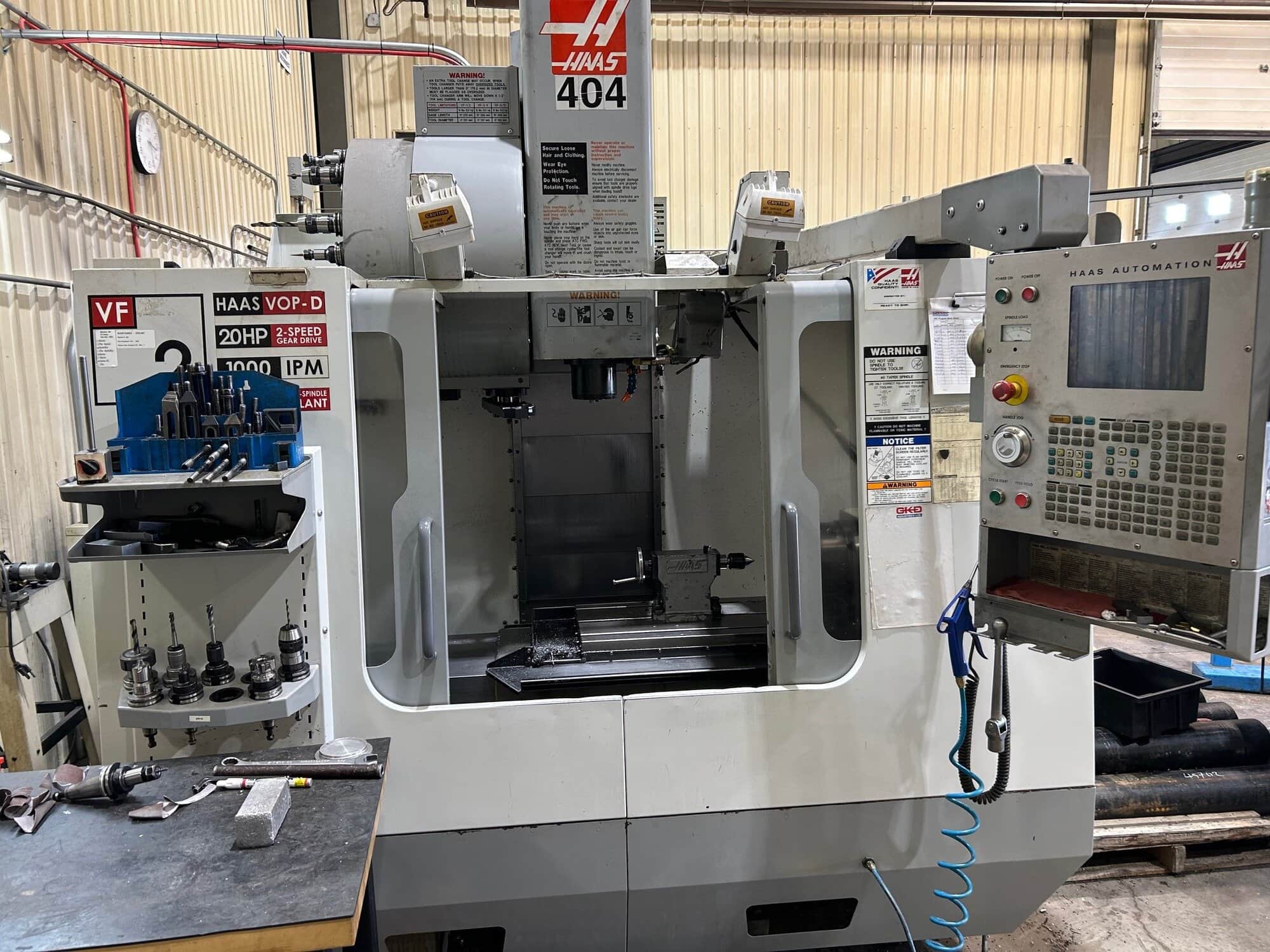 Haas VF-2B VMC, 2005 - 4th Axis Wiring, HRT210 Rotary, Through Spindle Coolant
