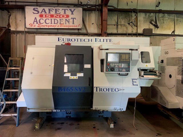 Eurotech B465/Y2 CNC Multi-Axis Lathe, 2012 - Live Tooling, Sub Spindle, Dual Turret