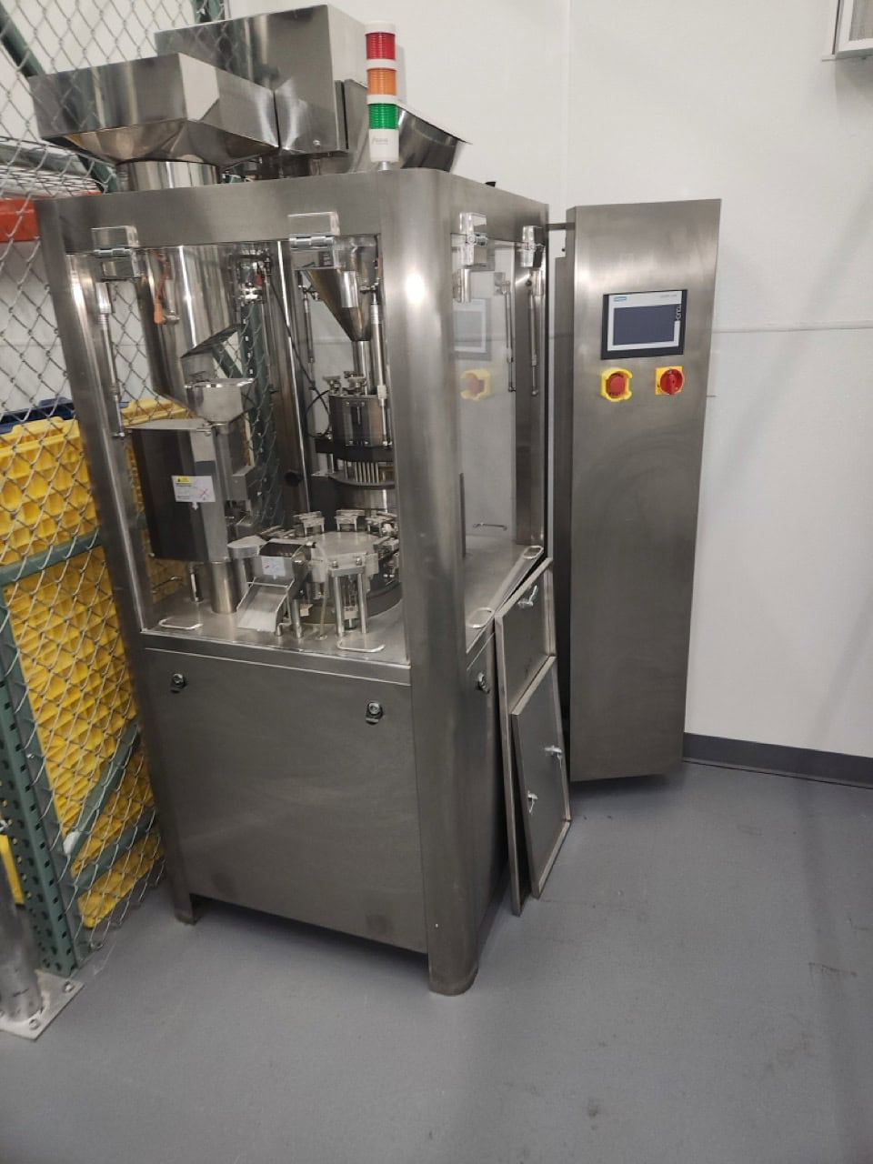 APM-USA Encapsulation Line, 2020 - Filler, Counter, Capper, Labeler, Sleeve Shrink, Sealer, Conveyors