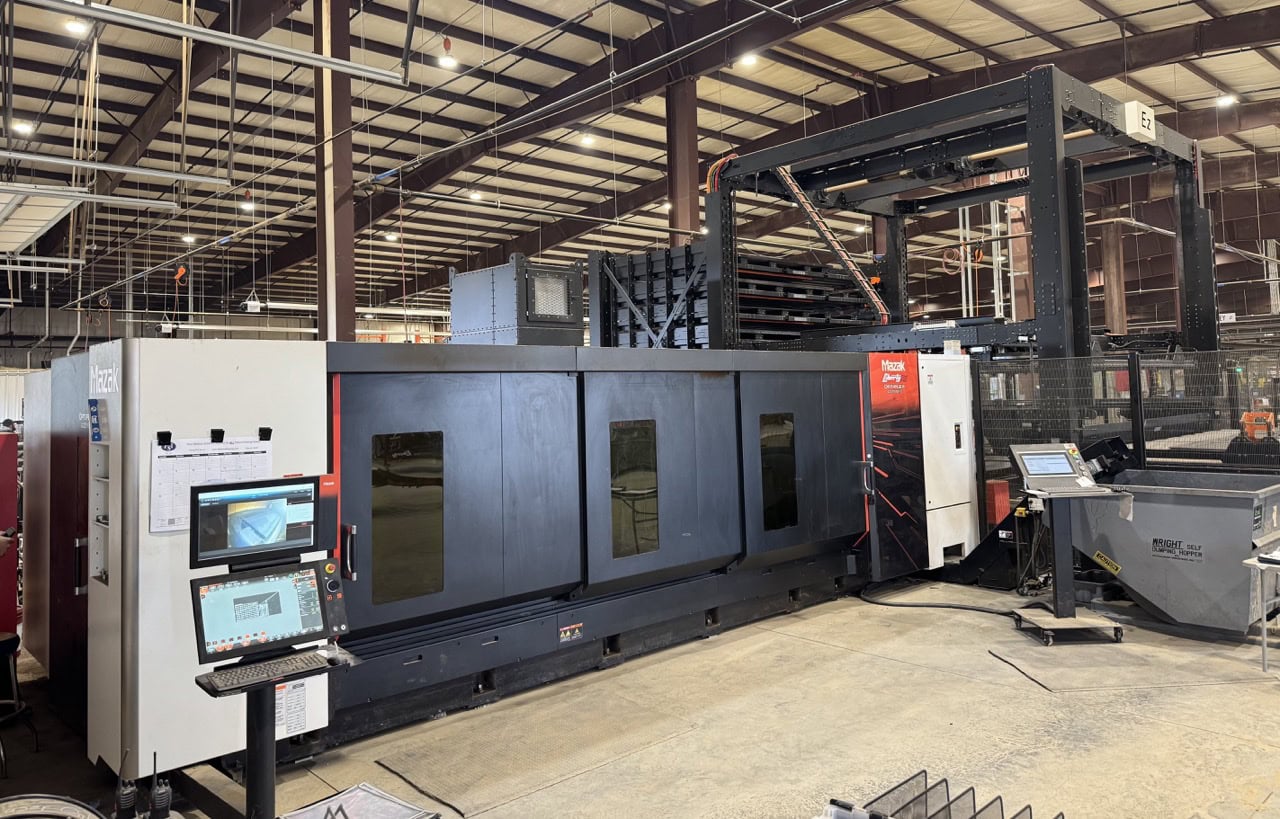 7000 Watt Mazak Optiplex 4220 NEO Fiber Laser, 2024 - Lucas 4220 Ez Compact 8-Shelf Stocker and Scheduler Automation System, Liberty High Performance Air System, Gold Series X-Flo Industrial Dust Collector