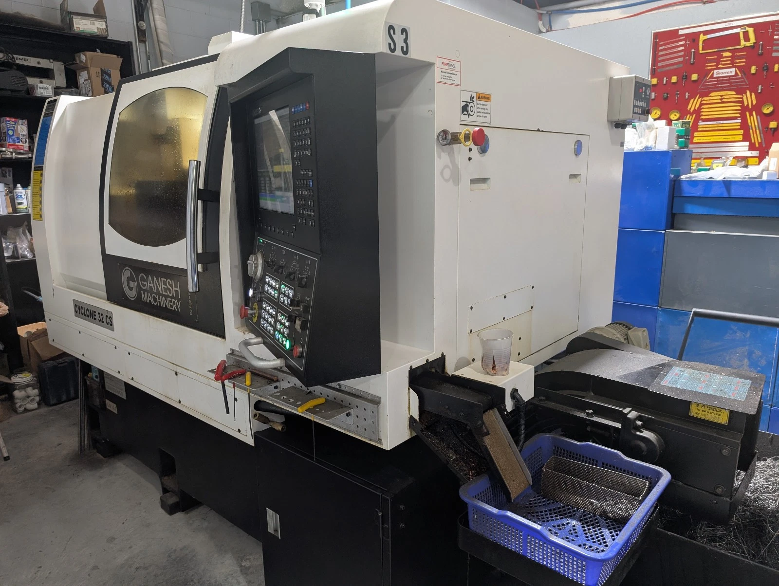 Ganesh Cyclone-32CS CNC Swiss Machine, 2017 - Chip Conveyor