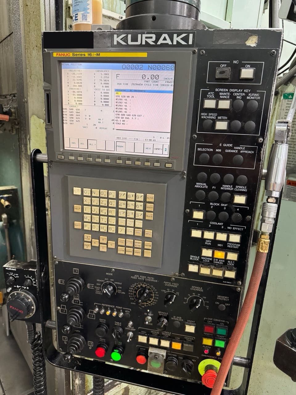 Kuraki KBT 13EA CNC Boring Mill, 2003 - Fanuc Control, 4k RPM, Chip Conveyor, 1000 PSI TSC - Image 5