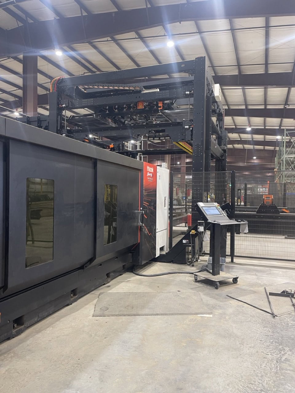 7000 Watt Mazak Optiplex 4220 NEO Fiber Laser, 2024 - Lucas 4220 Ez Compact 8-Shelf Stocker and Scheduler Automation System, Liberty High Performance Air System, Gold Series X-Flo Industrial Dust Collector - Image 2