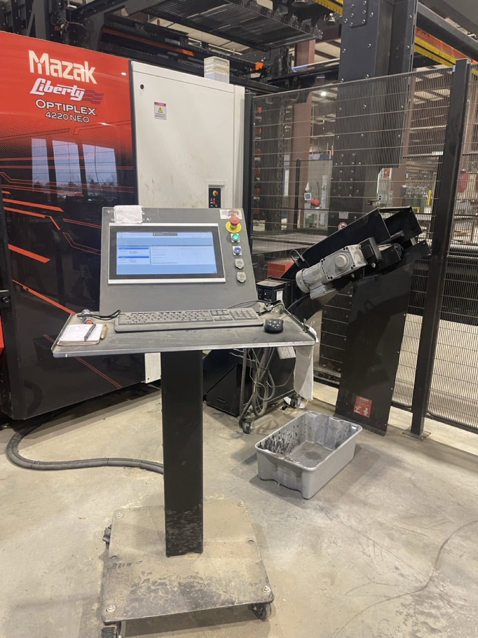7000 Watt Mazak Optiplex 4220 NEO Fiber Laser, 2024 - Lucas 4220 Ez Compact 8-Shelf Stocker and Scheduler Automation System, Liberty High Performance Air System, Gold Series X-Flo Industrial Dust Collector - Image 3