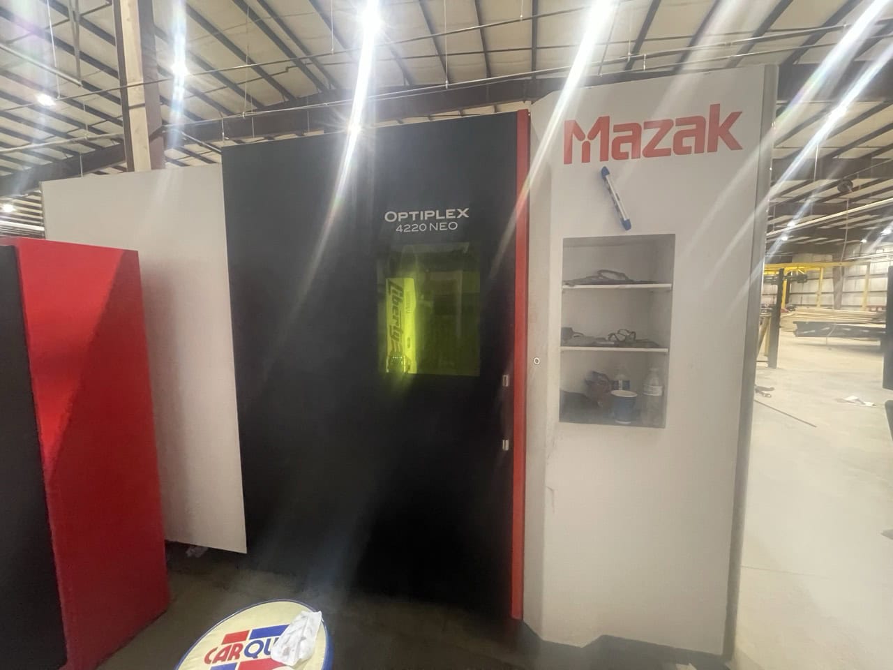 7000 Watt Mazak Optiplex 4220 NEO Fiber Laser, 2024 - Lucas 4220 Ez Compact 8-Shelf Stocker and Scheduler Automation System, Liberty High Performance Air System, Gold Series X-Flo Industrial Dust Collector - Image 6