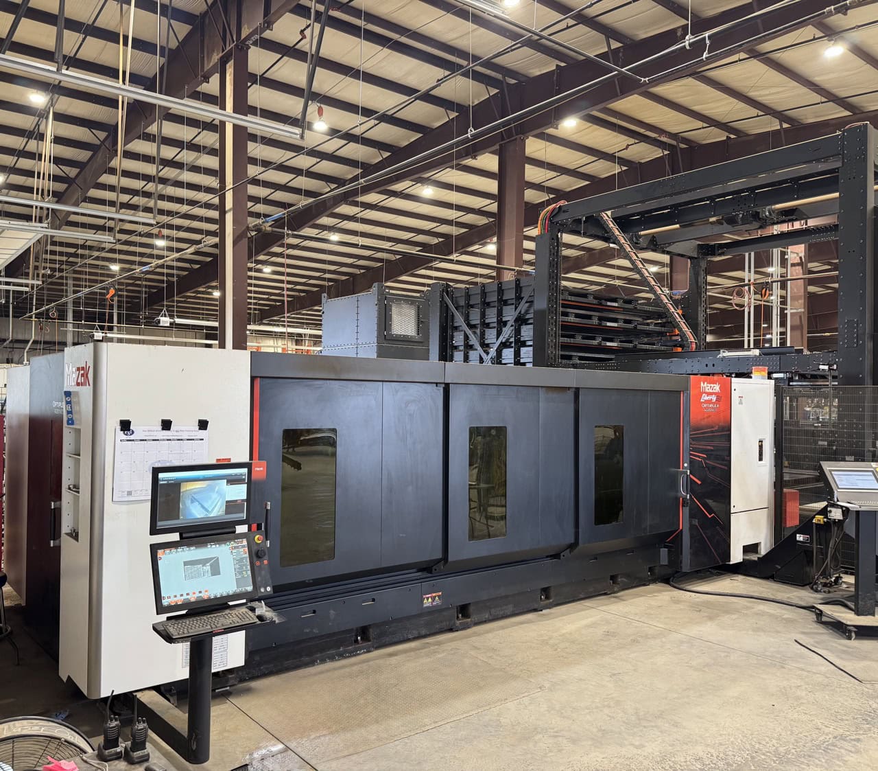 7000 Watt Mazak Optiplex 4220 NEO Fiber Laser, 2024 - Lucas 4220 Ez Compact 8-Shelf Stocker and Scheduler Automation System, Liberty High Performance Air System, Gold Series X-Flo Industrial Dust Collector - Image 20