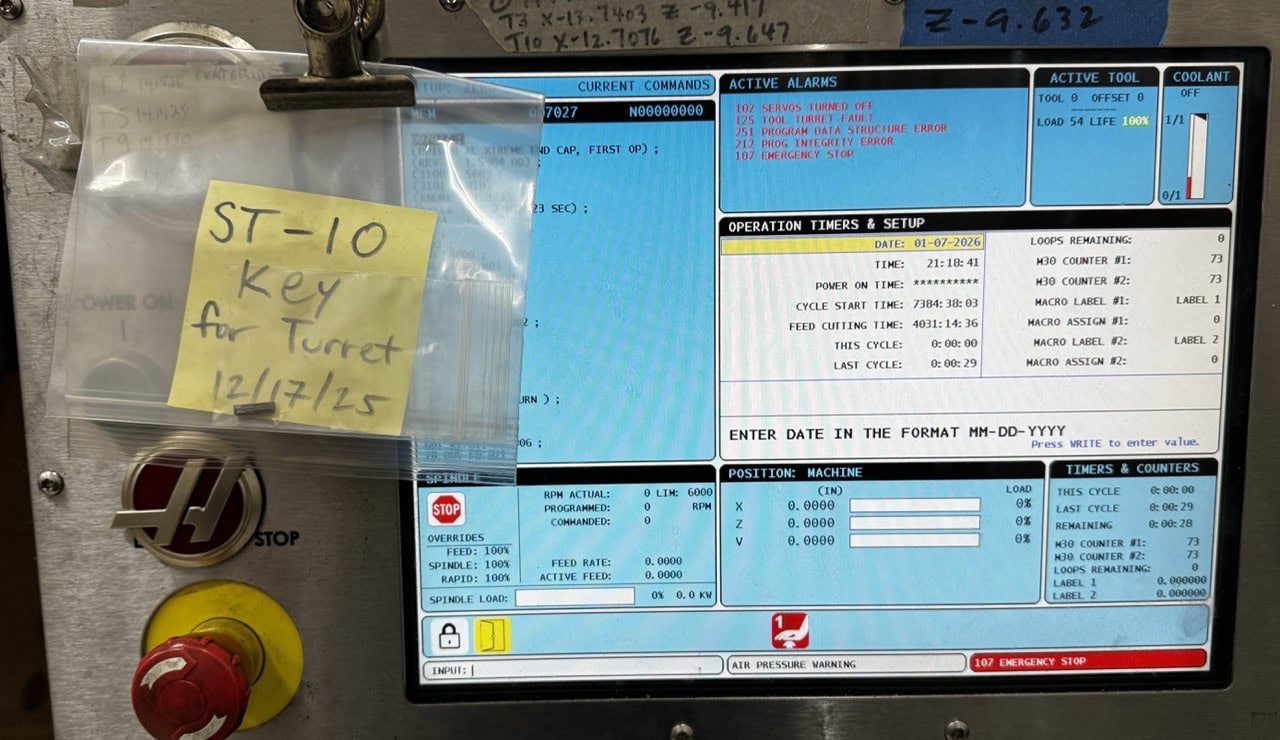Haas ST-10 CNC Lathe, 2012 - Bar Feeder, Parts Catcher - Image 10