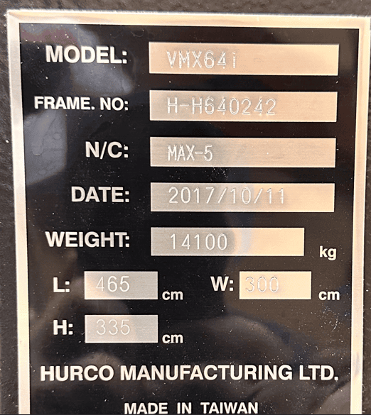 Hurco VMX-64i VMC, 2017 - CTS, Chip Conveyor, Renishaw Tool & Part Probing, Rigid Tapping, Ultimotion - Image 9
