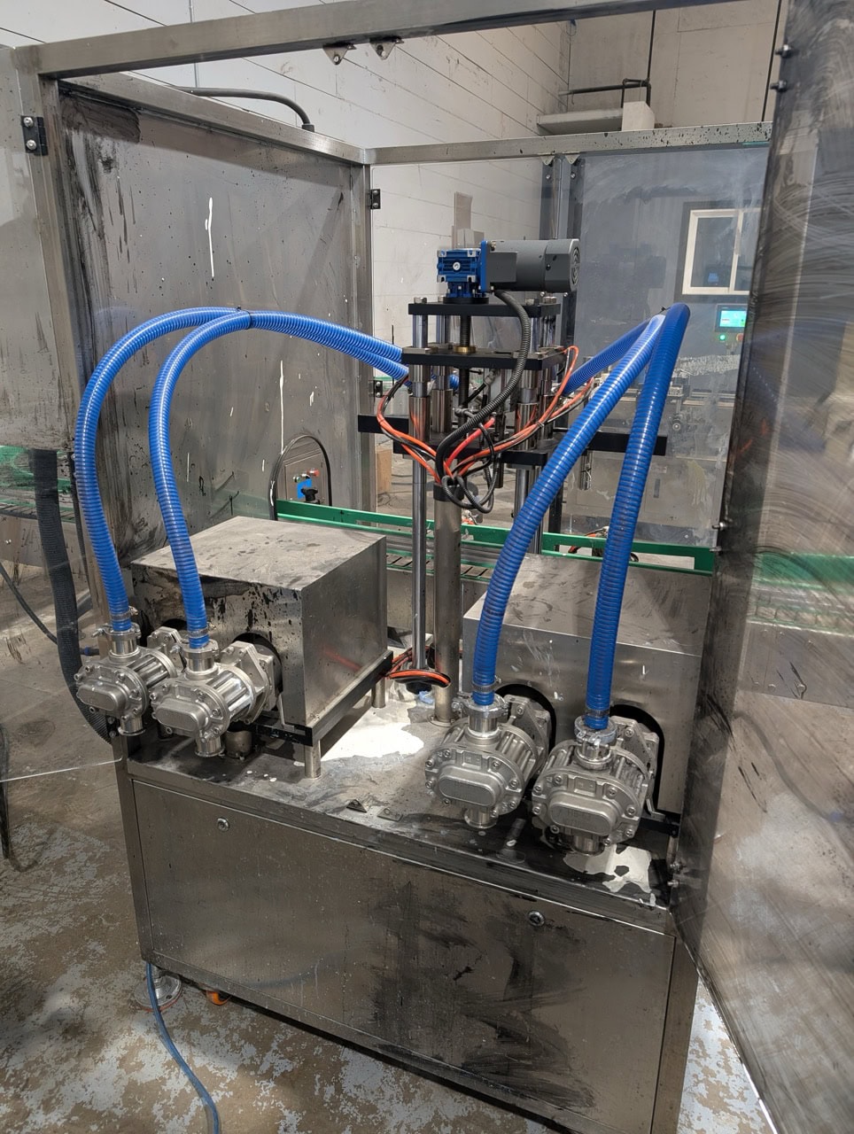 Liquid Filling Line with Automatic 4 Nozzle Servo Gear Pump Filler, Lid Presser, Labeler, Turntables, and Conveyors, 2024 - Image 5