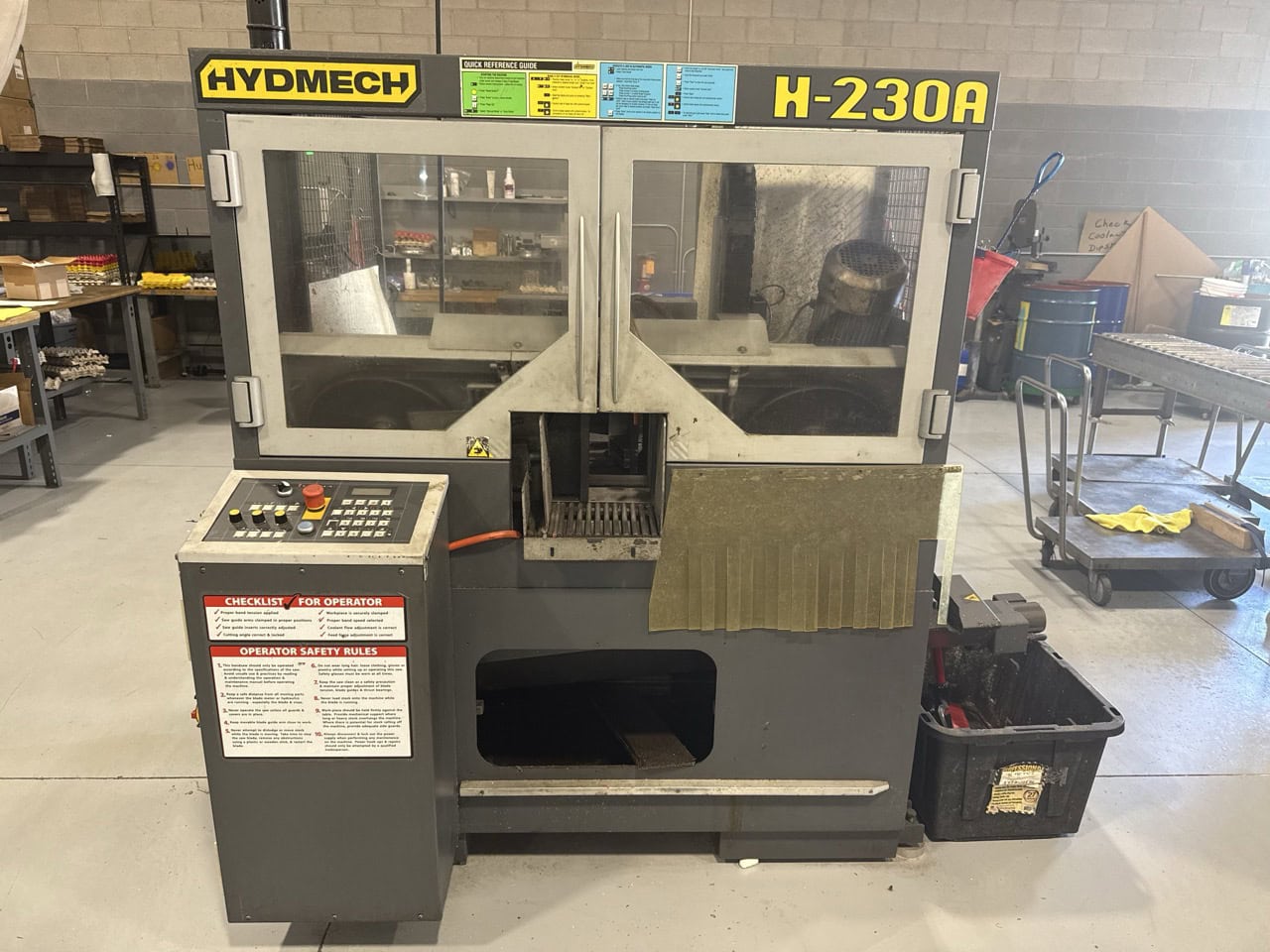 Hydmech H-230A 9"x9" Horizontal Band Saw, 2013