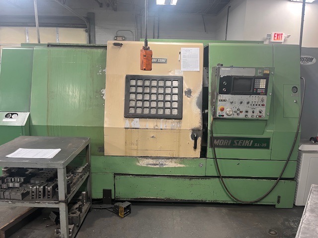 Mori Seiki SL-35A CNC Lathe, 1988 - Tailstock, Chip Conveyor