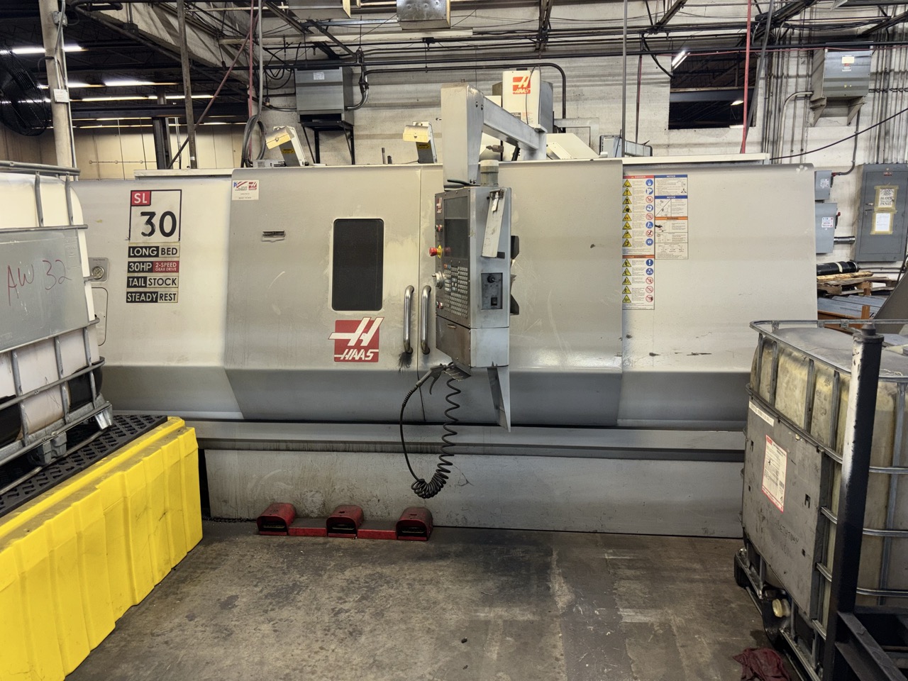 Haas SL-30L CNC Lathe, 2009 - Long Bed, Tailstock, Chip Auger, Steady Rest