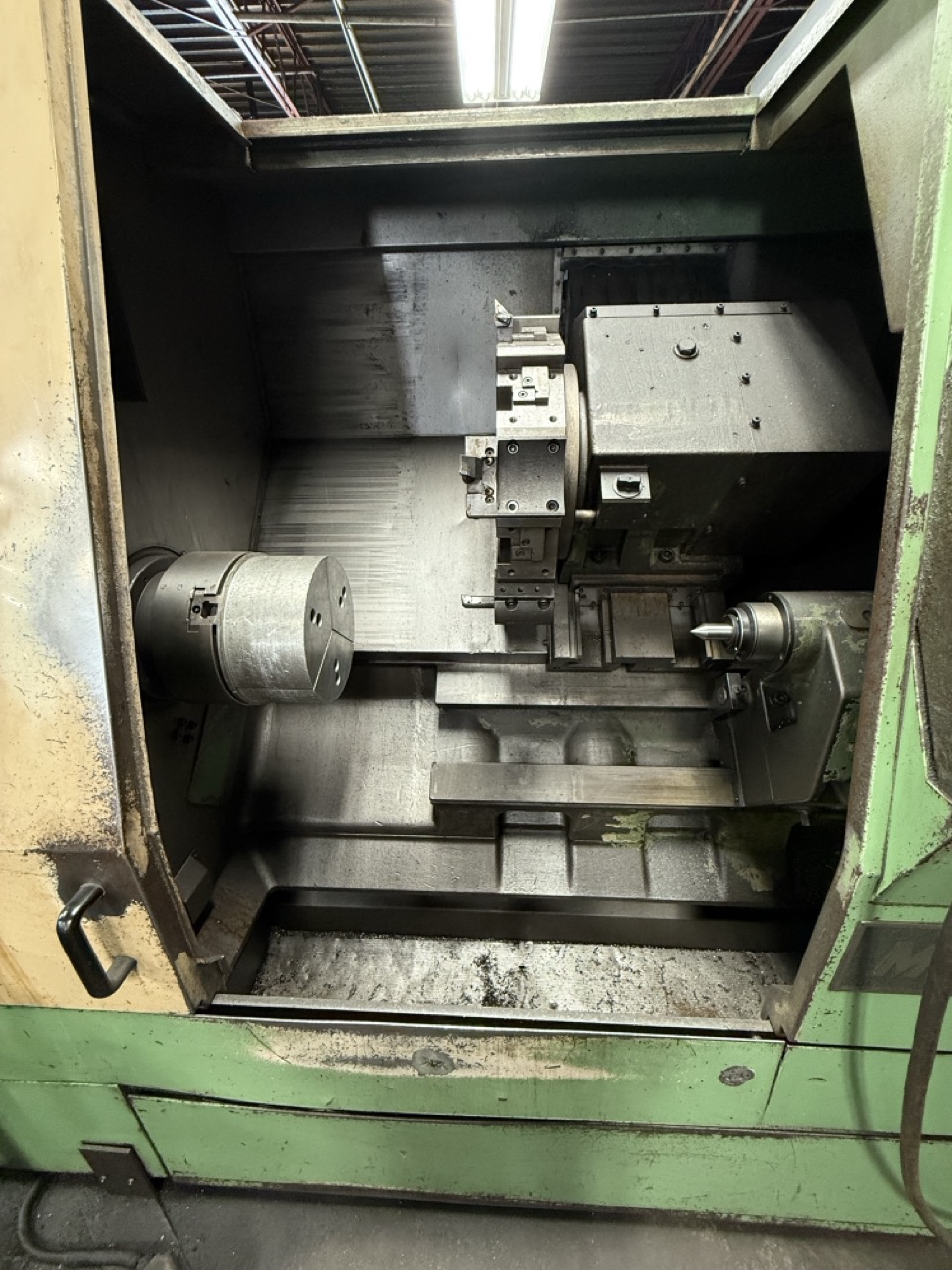 Mori Seiki SL-35A CNC Lathe, 1988 - Tailstock, Chip Conveyor - Image 6
