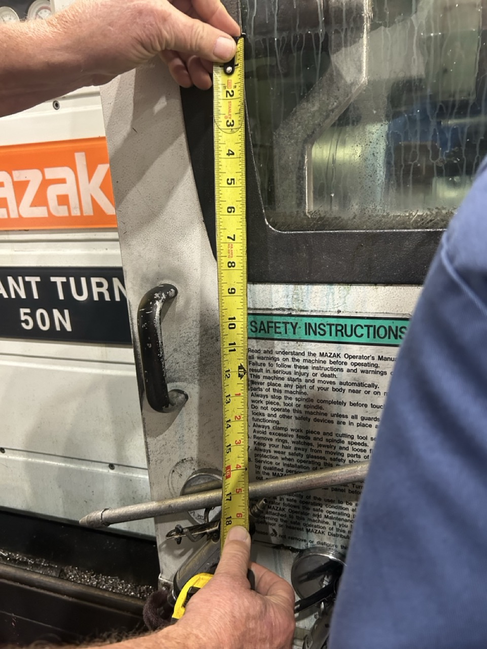 Mazak Slant Turn 50NR CNC Lathe, 2006 - 7.1" Bore, Chip Conveyor - Image 8