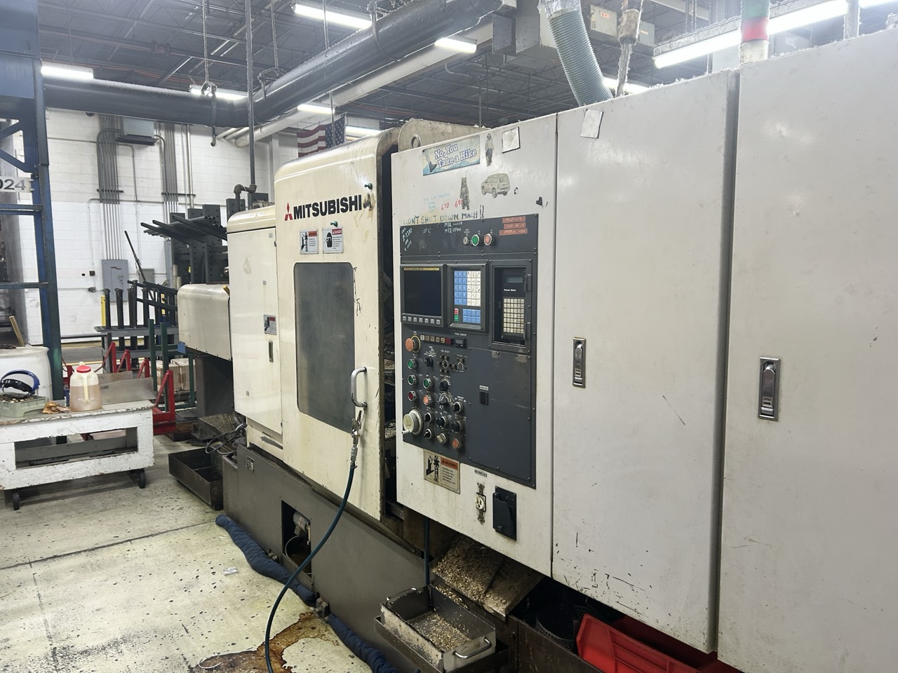 Mitsubishi M-T35E CNC Multi-Spindle Automatic Lathe, 1995 - Chip Conveyor, Bar Feeder