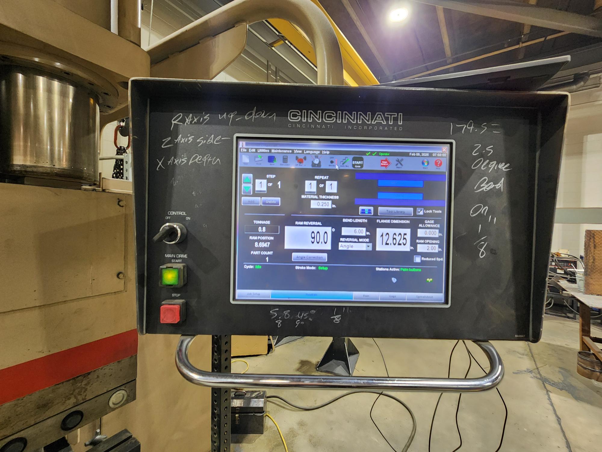 175 ton x 12' Cincinnati 175AFX10 Autoform CNC Press Brake, 1998 - w/2012 control upgrade - Image 2
