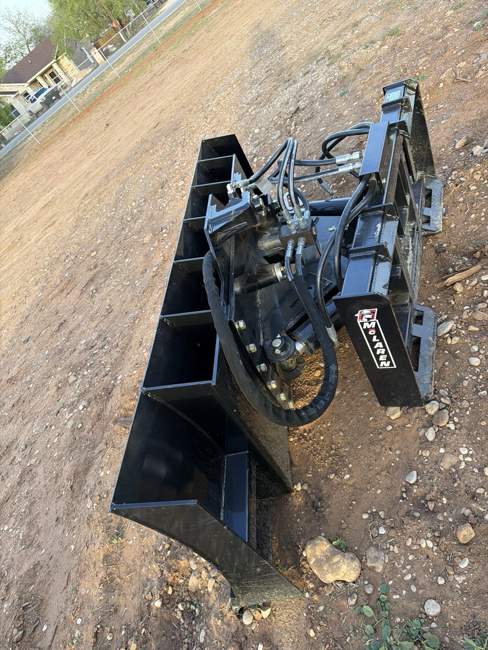 McLaren 84" 6-Way Skid Steer Dozer Blade w/ Power Tilt, 2025 - Universal Quick Attach, Heavy-Duty Cutting Edge