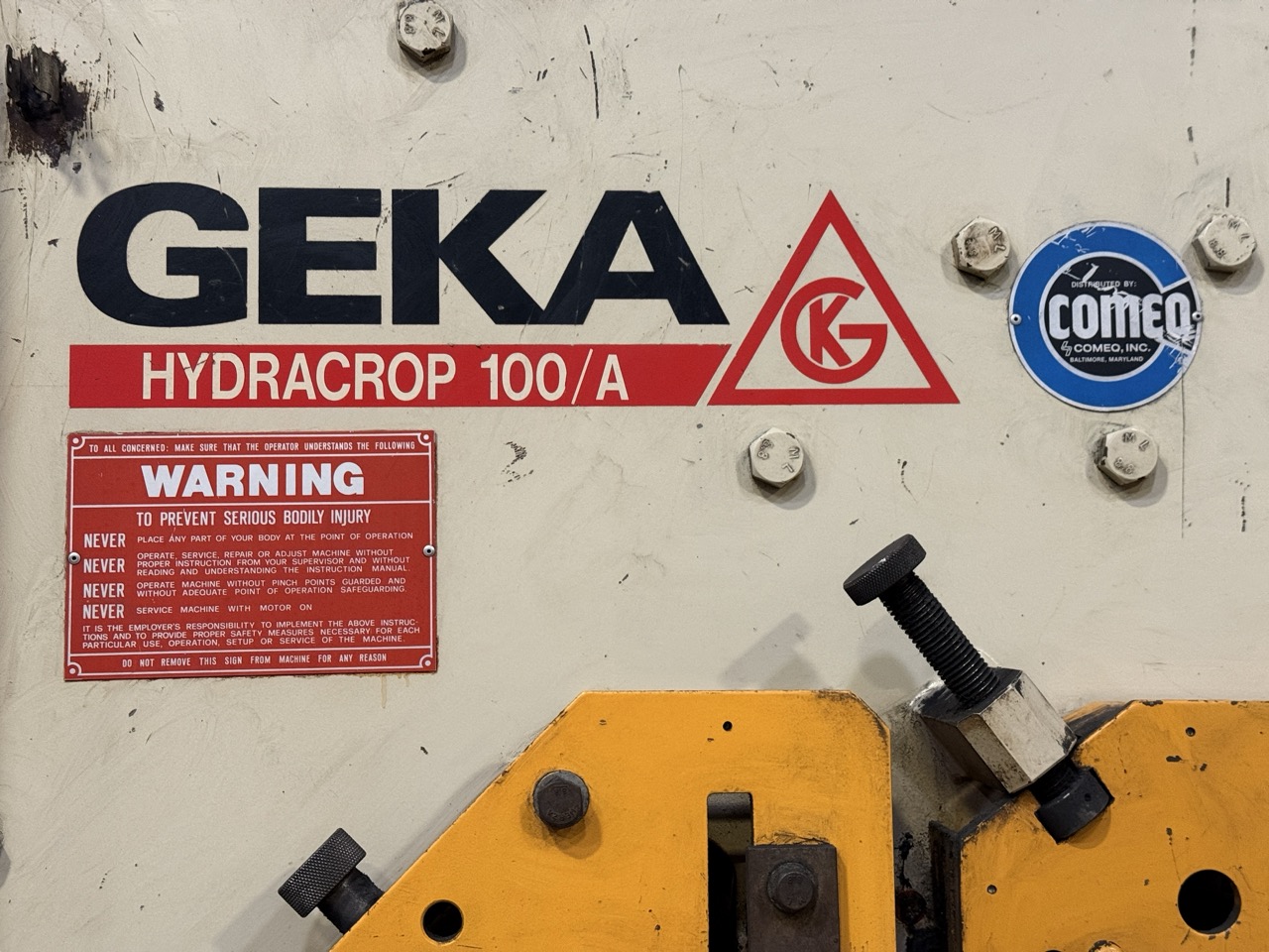 100 Ton Geka Hydracrop 100/A Hydraulic Ironworker- Variable Tooling Included - Image 11