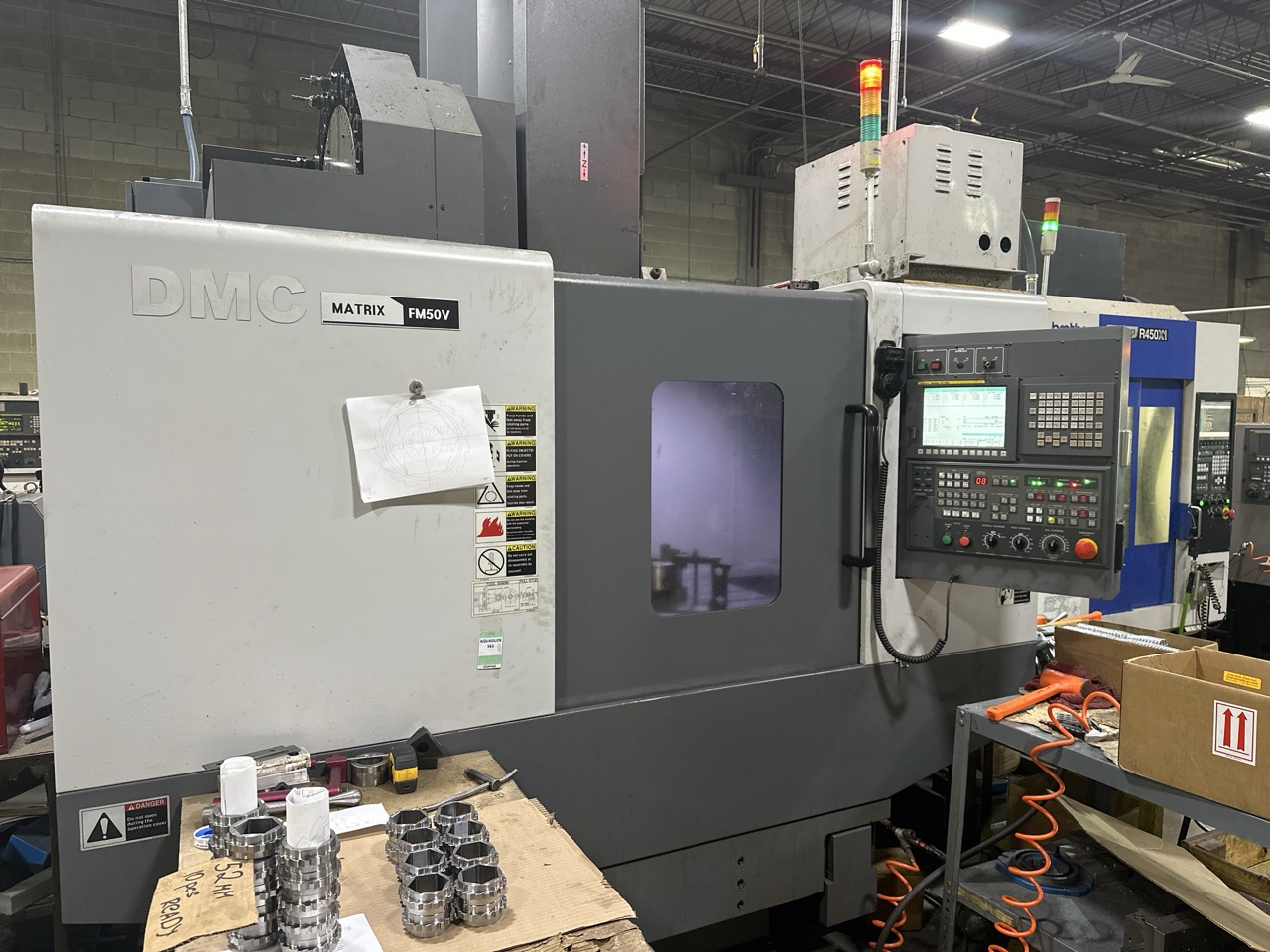 DMC Matrix FM50V VMC, 2012 - Fanuc Oi-MD Control, Chip Conveyor